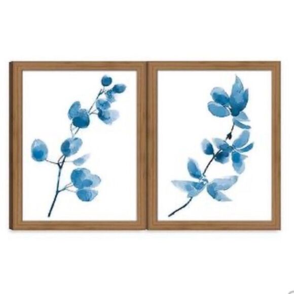Target Threshold 2 Piece Indigo Apple Branch Watercolor Framed Prints - Picture 8 of 8